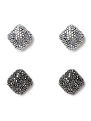 Aela Sparkle Square Black Earrings Multipack - Image 1 of 2