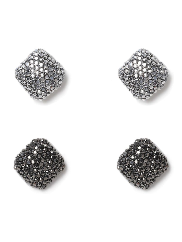 Aela Sparkle Square Black Earrings Multipack - Image 1 of 2