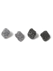 Aela Sparkle Square Black Earrings Multipack - Image 2 of 2