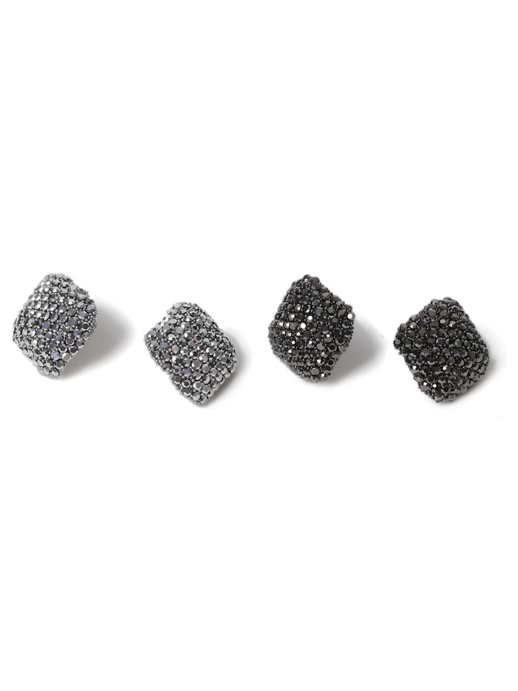 Aela Sparkle Square Black Earrings Multipack - Image 2 of 2