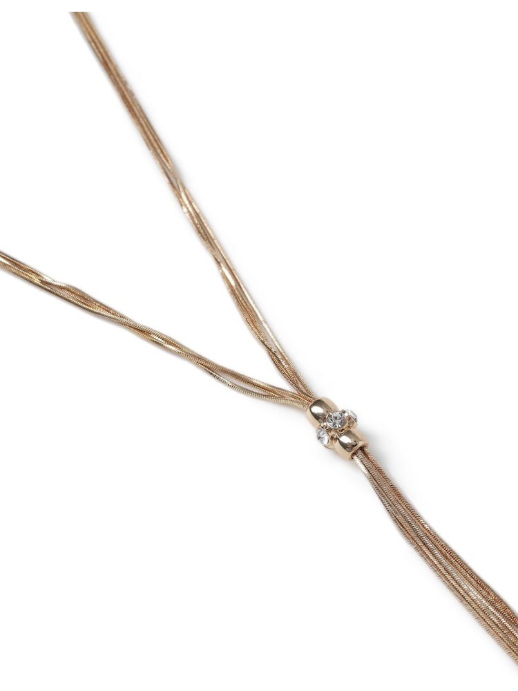 Aela Gold Tone Snake Chain Lariat Necklace - Image 3 of 3