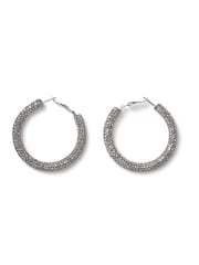 Aela Statement Sparkle Hoop Earrings - Image 2 of 3