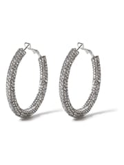 Aela Statement Sparkle Hoop Earrings - Image 3 of 3