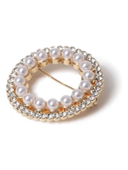 Aela Gold Tone Sparkle Circle Brooch - Image 2 of 2