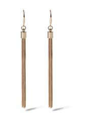Aela Gold Tone Snake Chain Tassel Drop Earrings - Image 2 of 3