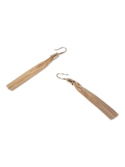 Aela Gold Tone Snake Chain Tassel Drop Earrings - Image 3 of 3