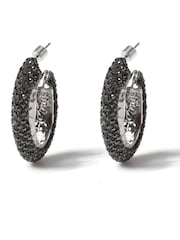 Aela Sparkle Thick Oval Hoop Earrings - Image 1 of 2