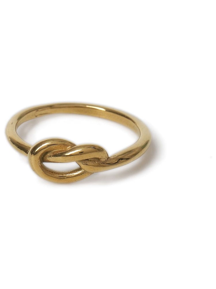 Aela Gold Tone Stainless Steel Knot Ring - Image 1 of 2 Aela Gold Tone Stainless Steel Knot Ring - Image 1 of 2