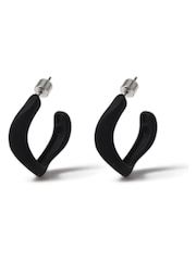 Aela Mattle Wiggle Hoop Black Earrings - Image 1 of 2