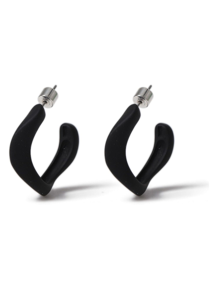 Aela Mattle Wiggle Hoop Black Earrings - Image 1 of 2