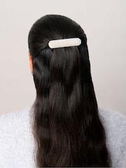 Aela Silver Tone Sparkle Pearl Barette Clip - Imagen 2 de 2