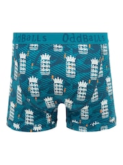 OddBalls Mid Blue England FA Retro Mens Boxer Shorts - Image 2 of 4