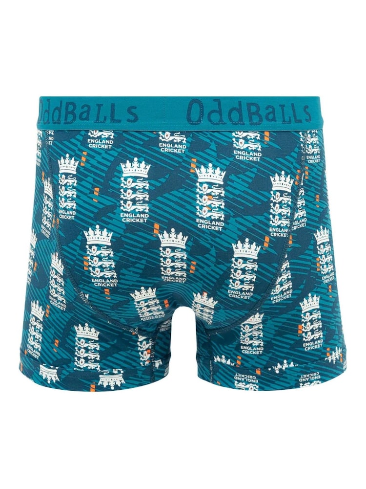 OddBalls Mid Blue England FA Retro Mens Boxer Shorts - Image 2 of 4 OddBalls Mid Blue England FA Retro Mens Boxer Shorts - Image 2 of 4