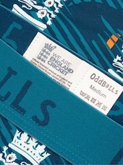 OddBalls Mid Blue England FA Retro Mens Boxer Shorts - Image 3 of 4