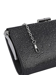 Lotus Black Clutch Bag with Chain - Image 3 of 4
