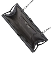 Lotus Black Clutch Bag with Chain - Image 4 of 4