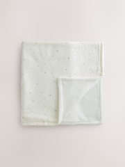 Neutral Delicate Star Muslin Baby Fleece Blanket - Image 2 of 4