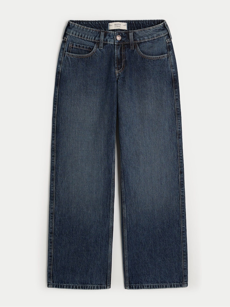 Hollister Blue Low Rise Baggy Jeans - Image 4 of 4