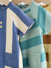 Striped Jersey Baby Rompers 3 Pack - Image 11 of 12
