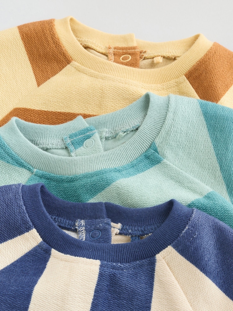 Striped Jersey Baby Rompers 3 Pack - Image 12 of 12 Striped Jersey Baby Rompers 3 Pack - Image 12 of 12