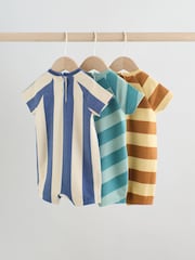 Striped Jersey Baby Rompers 3 Pack - Image 2 of 12