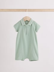 Albastru/Verde - Smart Collar Baby Rompers 2 Pack - Imaginea 3 din 9