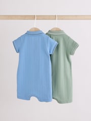 Albastru/Verde - Smart Collar Baby Rompers 2 Pack - Imaginea 4 din 9