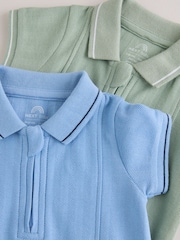 Albastru/Verde - Smart Collar Baby Rompers 2 Pack - Imaginea 7 din 9