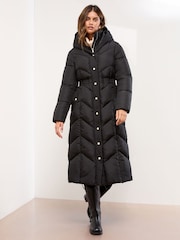 Lipsy Black Petite Longline Double Layer Padded Coat - Image 3 of 6