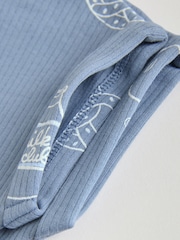 Blue/Neutral 100% Cotton Baby Rompers 4 Pack - Image 11 of 13