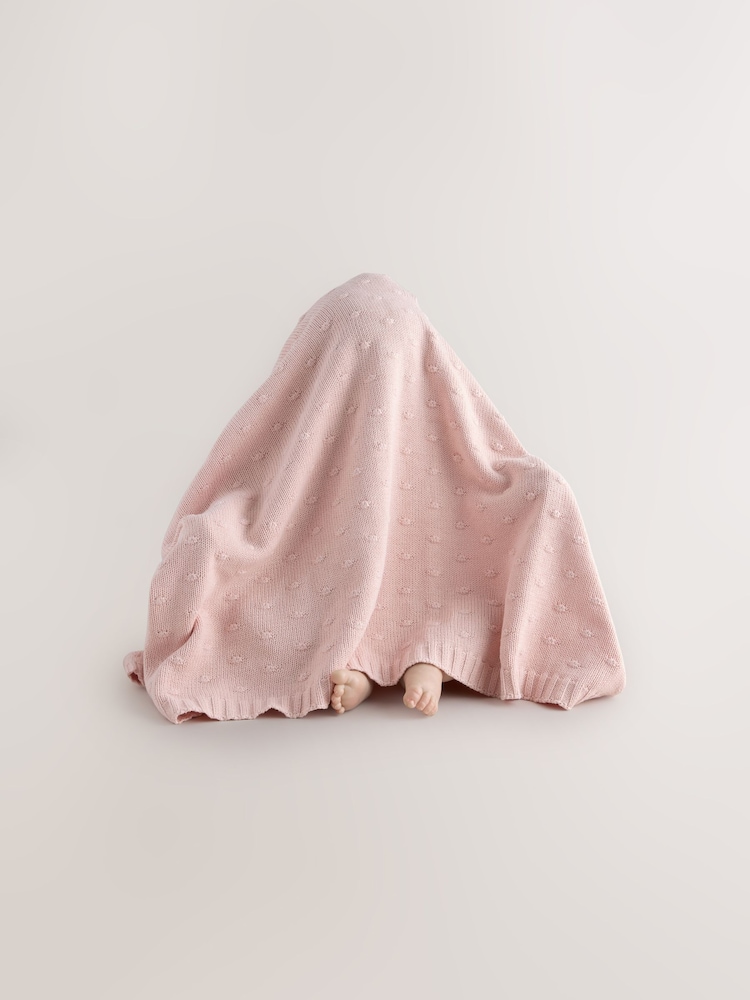 Pink Baby Bobble Blanket - Image 1 of 4 Pink Baby Bobble Blanket - Image 1 of 4