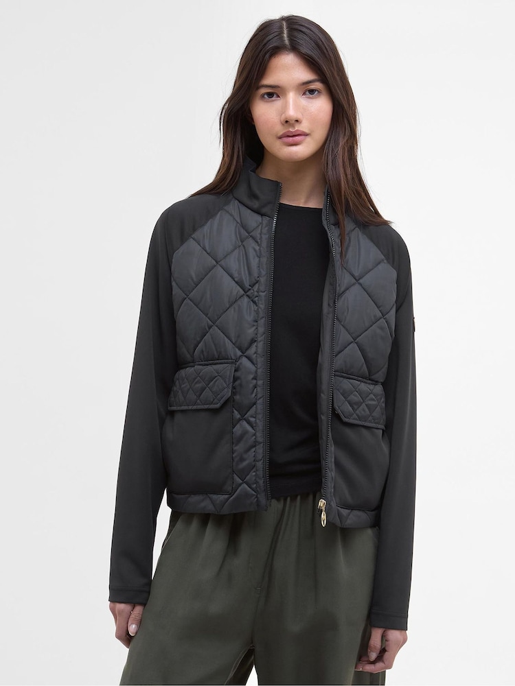 Barbour® International Black Ebony Quilted Sweater - Image 1 of 7 Barbour® International Black Ebony Quilted Sweater - Image 1 of 7