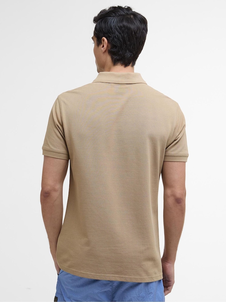 Barbour® International Natural Natural Essential Polo Shirt - Image 2 of 6 Barbour® International Natural Natural Essential Polo Shirt - Image 2 of 6