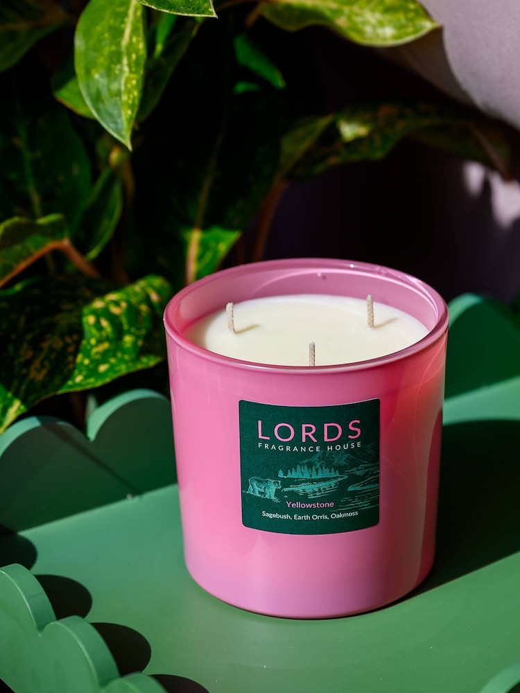 Lords Fragrance House Pink 3 Wick Yellowstone 1 Wick Candle 225g - Image 2 of 4