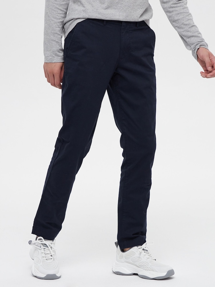 Gap Dark Blue Essential Chinos in Straight Fit with - Image 1 of 6 Gap Dark Blue Essential Chinos in Straight Fit with - Image 1 of 6