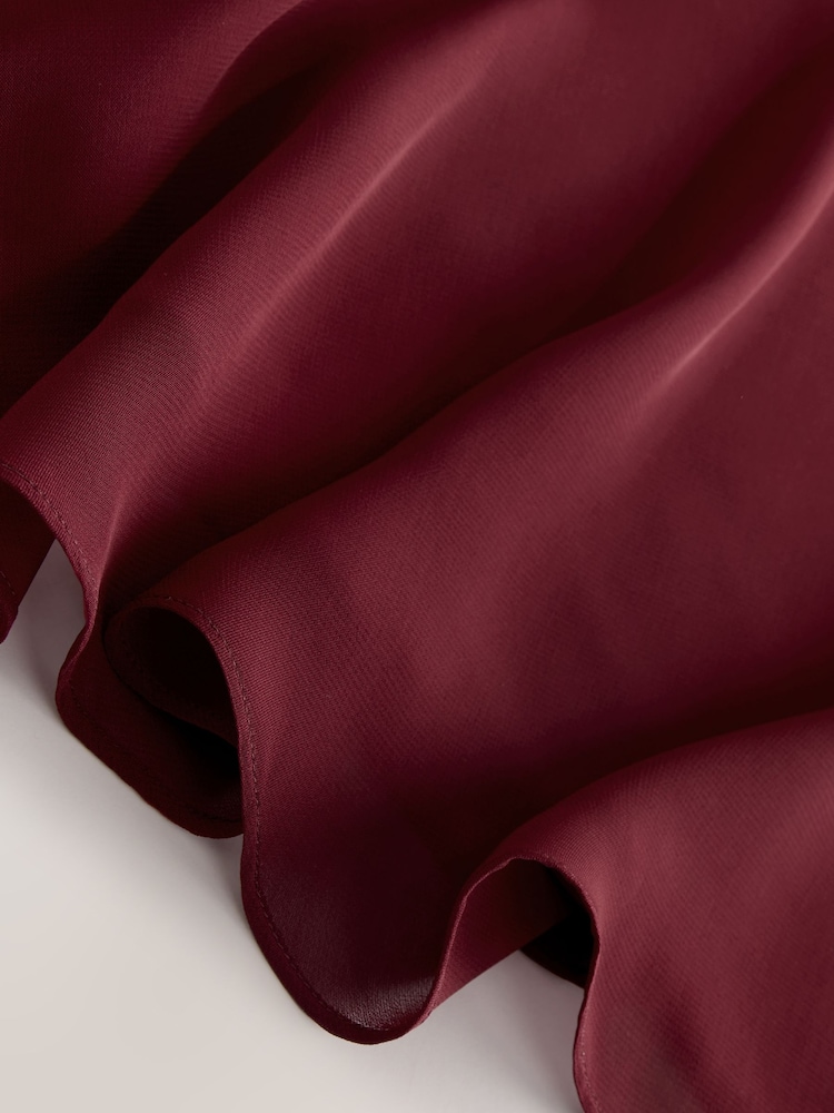 Nothing Ordinary Burgundy Red Godet Midi Skirt - Image 9 of 9