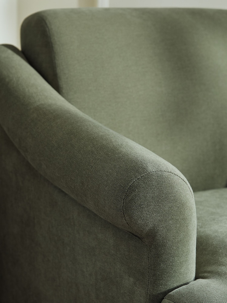 Soft Twill Sage Green with Frill Beatrice Armchair - Image 2 of 10