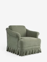 Soft Twill Sage Green with Frill Beatrice Armchair - Image 7 of 10