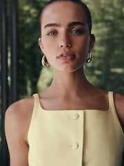 Lime Green Linen Rich High Neck Waistcoat - Image 5 of 5