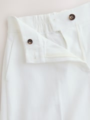 White Linen Rich Wide Leg Trousers - Image 6 of 8