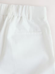 White Linen Rich Wide Leg Trousers - Image 7 of 8