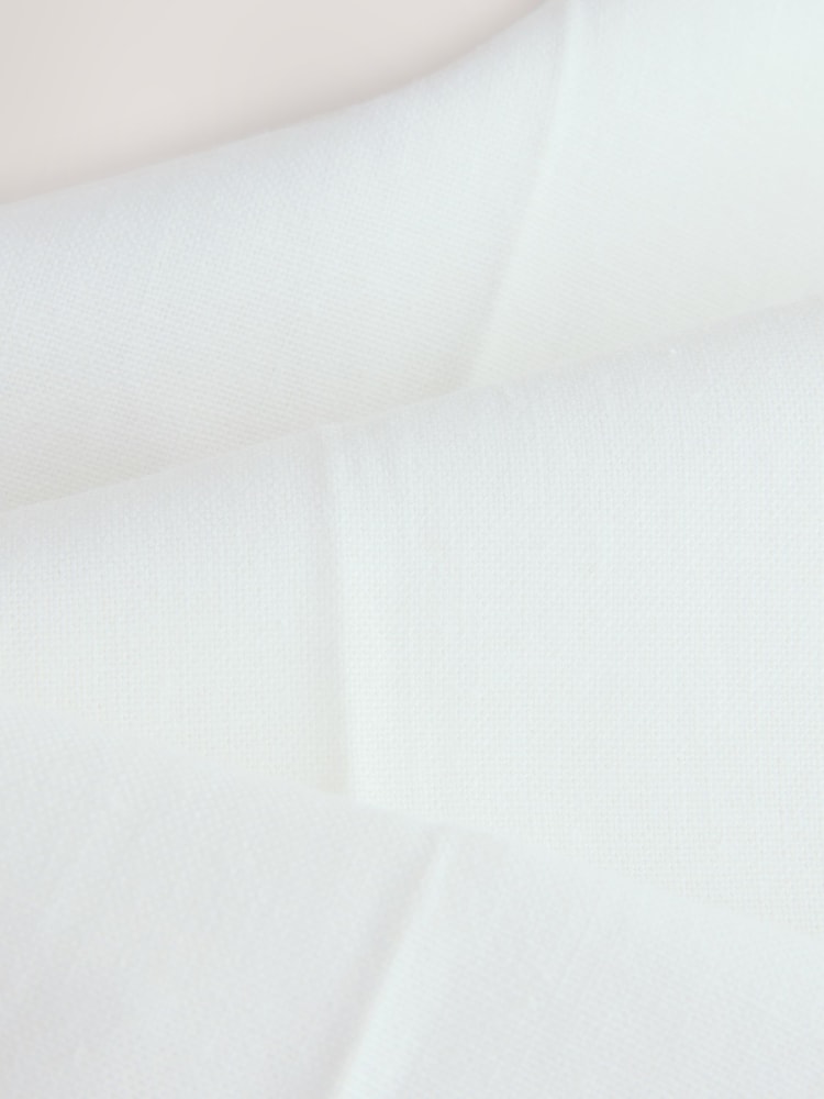 White Linen Rich Wide Leg Trousers - Image 8 of 8