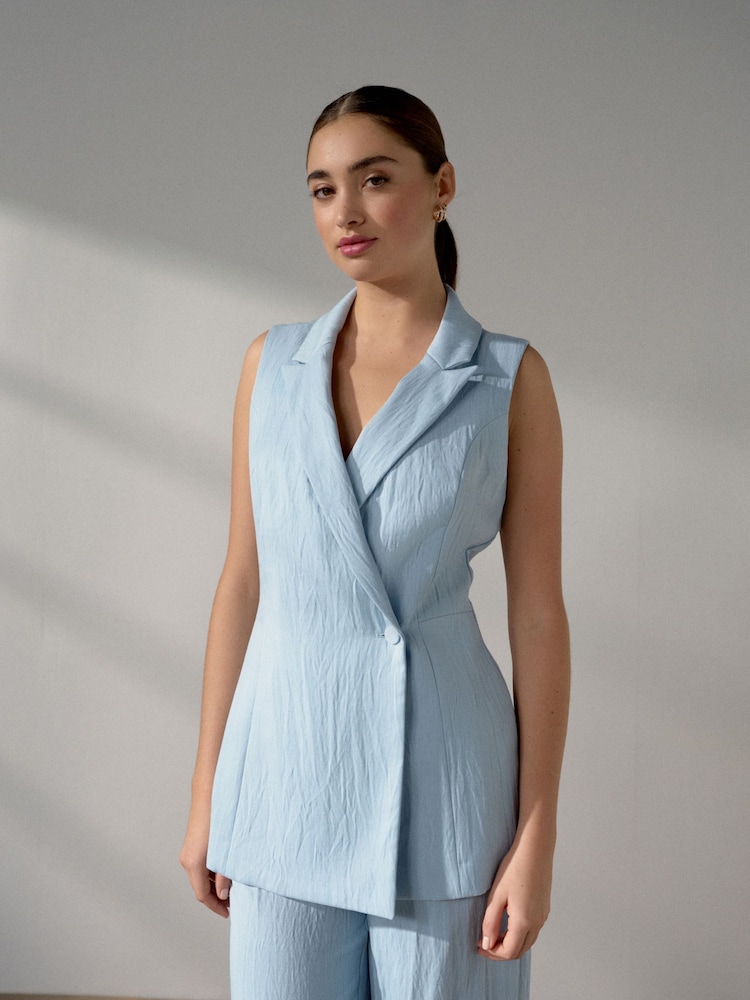 Hellblau - Asymmetrische Longline-Weste - Bild 1 von 5