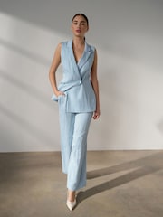 Hellblau - Asymmetrische Longline-Weste - Bild 2 von 5