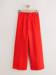 Red Linen Rich Wide Leg Trousers - Image 1 of 3