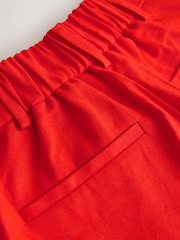 Red Linen Rich Wide Leg Trousers - Image 2 of 3