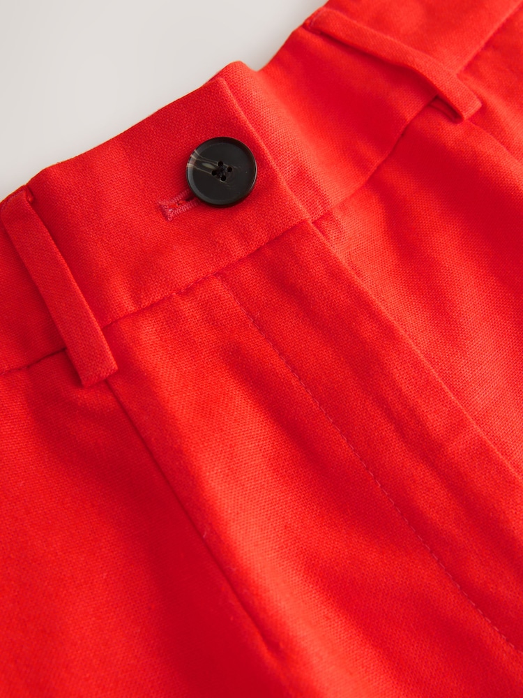 Rojo - Pantalones de lino de pernera ancha - Imagen 8 de 8 Rojo - Pantalones de lino de pernera ancha - Imagen 8 de 8