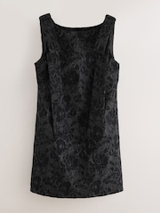 Nothing Ordinary Black Sparkle Lace Bow Mini Shift Dress - Image 7 of 11