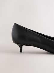 Black Forever Comfort® Leather Point Toe Heels - Image 3 of 5