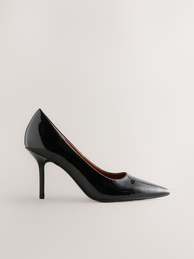 Black Patent Standard/Wide Fit Forever Comfort® Point Toe Court Heels - Image 1 of 9 Black Patent Standard/Wide Fit Forever Comfort® Point Toe Court Heels - Image 1 of 9